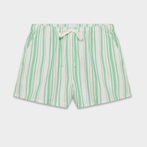 Aritzia Little Moon Airplush Cotton™ Sail Short - Green and White - Size Medium
